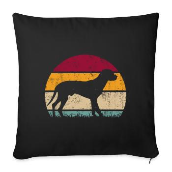 Schwarzwildbracke Slovenský Kopov Retro Vintage - Sofakissenbezug 45 x 45 cm - Schwarz - Vorne