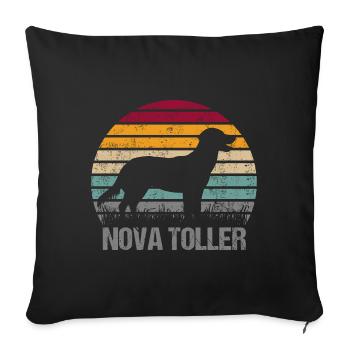 Nova Scotia Duck Tolling Great Retriever Vintage - Sofa pillowcase 17,3'' x 17,3'' (45 x 45 cm) - black - Front