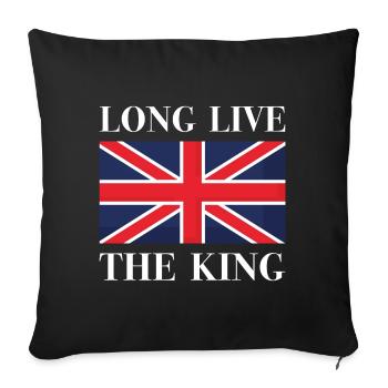 Vive le Roi - Housse de coussin décorative 45 x 45 cm - noir - Devant