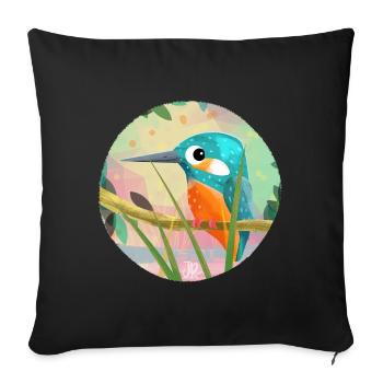 Kingfisher - Sofa pillowcase 17,3'' x 17,3'' (45 x 45 cm) - black - Front