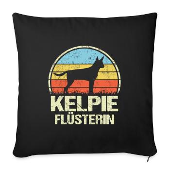 Australian Kelpie Mama Flüsterin - Sofakissenbezug 45 x 45 cm - Schwarz - Vorne