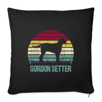 Gordon Setter Dog Vintage Rétro - Housse de coussin décorative 45 x 45 cm - noir - Devant