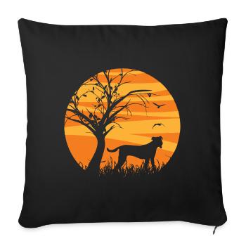 Bardino Majorero Canario Sun Silhouette - Sofa pillowcase 17,3'' x 17,3'' (45 x 45 cm) - black - Front
