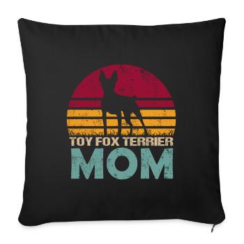 Jouet Fox Terrier Fox Terrier Maman Maman Maîtresse - Housse de coussin décorative 45 x 45 cm - noir - Devant