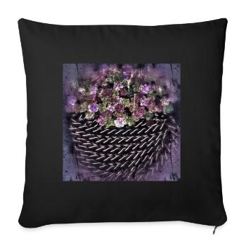 Rose - Housse de coussin décorative 45 x 45 cm - noir - Devant
