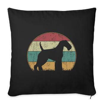 Welsh Terrier Vintage Retro - Sofa pillowcase 17,3'' x 17,3'' (45 x 45 cm) - black - Front