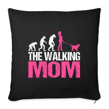 Cavachon Chien Maman Maman Maman Maîtresse Rose - Housse de coussin décorative 45 x 45 cm - noir - Devant