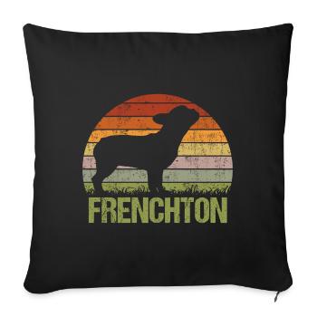 Frenchton Dog Papa Dad Master Vintage - Sofa pillowcase 17,3'' x 17,3'' (45 x 45 cm) - black - Front