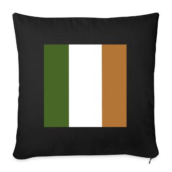Irland Flagge, Irische Flagge - Grün, Weiß, Orange - Sofakissenbezug 45 x 45 cm - Schwarz - Vorne