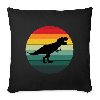 Tyrannosaurus schwarz Vintage - Sofakissenbezug 45 x 45 cm - Schwarz - Vorne