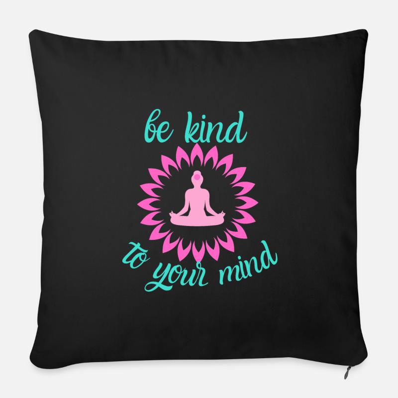 Achtsamkeit - Sofakissenbezug 45 x 45 cm - Schwarz