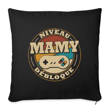 Niveau mamy débloquer - Housse de coussin décorative 45 x 45 cm - noir - Devant
