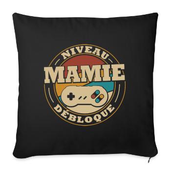 Granny level unlock - Sofa pillowcase 17,3'' x 17,3'' (45 x 45 cm) - black - Front