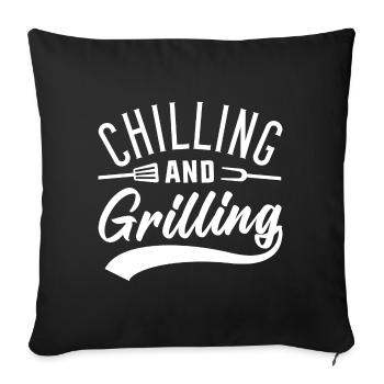 Refroidissement et grillades - Housse de coussin décorative 45 x 45 cm - noir - Devant