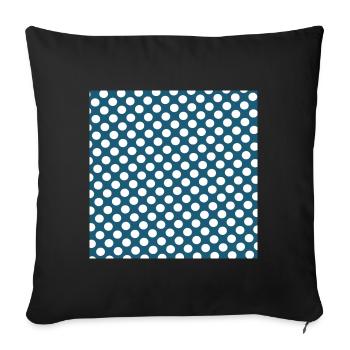 Polka dot blue background dot pattern blue white - Sofa pillowcase 17,3'' x 17,3'' (45 x 45 cm) - black - Front