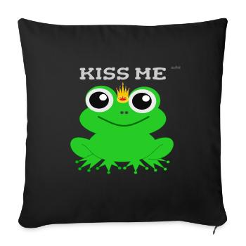 Kiss me - Sofa pillowcase 17,3'' x 17,3'' (45 x 45 cm) - black - Front