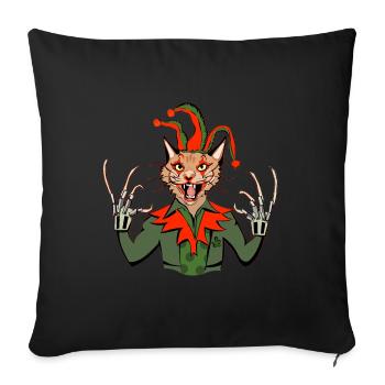 chat joker - Housse de coussin décorative 45 x 45 cm - noir - Devant