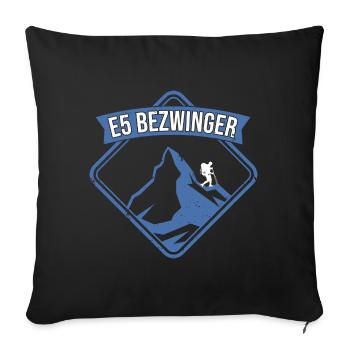Alpenüberquerung Oberstdorf Meran E5 Fernwanderweg - Sofakissenbezug 45 x 45 cm - Schwarz - Vorne