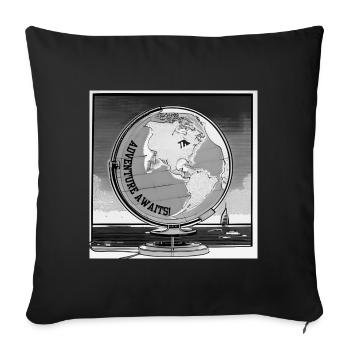 Adventure Awaits! - Sofa pillowcase 17,3'' x 17,3'' (45 x 45 cm) - black - Front
