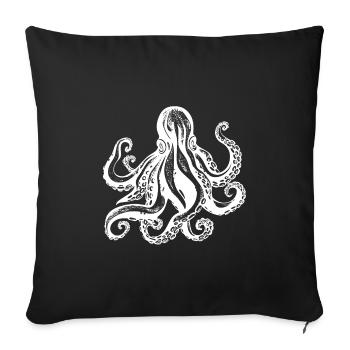 Cool octopus octopus illustration in white - Sofa pillowcase 17,3'' x 17,3'' (45 x 45 cm) - black - Front