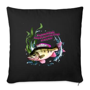 Fishing Divas of the Perch: Elegance in Action - Sofa pillowcase 17,3'' x 17,3'' (45 x 45 cm) - black - Front