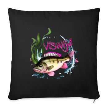 Femme de mer robuste Découvrez le style perche maritime! - Housse de coussin décorative 45 x 45 cm - noir - Devant