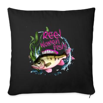 Adventurous Fishermen - World of Fish Woman! - Sofa pillowcase 17,3'' x 17,3'' (45 x 45 cm) - black - Front