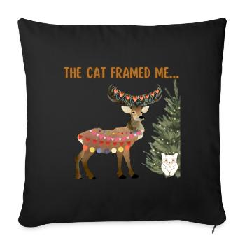 the cat framed me... - Housse de coussin décorative 45 x 45 cm - noir - Devant