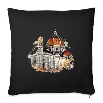 Florence, a window to the past - Sofa pillowcase 17,3'' x 17,3'' (45 x 45 cm) - black - Front