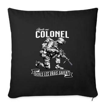 Appelle-moi Colonel...seul - Housse de coussin décorative 45 x 45 cm - noir - Devant