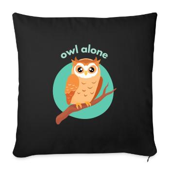 Owl alone - Sofakissenbezug 45 x 45 cm - Schwarz - Vorne