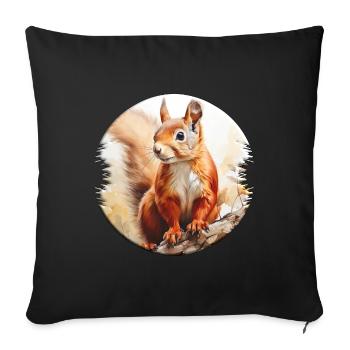 Les écureuils sont omnivores - Housse de coussin décorative 45 x 45 cm - noir - Devant