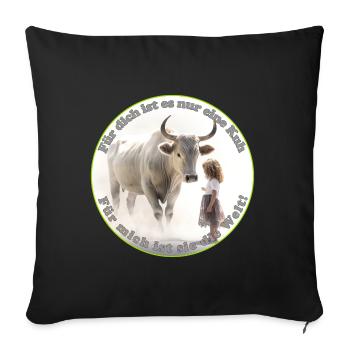 Pour beaucoup, tout ce qui a des cornes n’est qu’une vache - Housse de coussin décorative 45 x 45 cm - noir - Devant