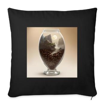 Calm in a Coffee Cup - Sofa pillowcase 17,3'' x 17,3'' (45 x 45 cm) - black - Front