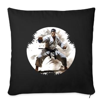 Karate can improve concentration - Sofa pillowcase 17,3'' x 17,3'' (45 x 45 cm) - black - Front