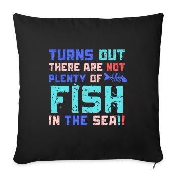 Save Fish Save Oceans Quote Fish Lovers - Sofa pillowcase 17,3'' x 17,3'' (45 x 45 cm) - black - Front