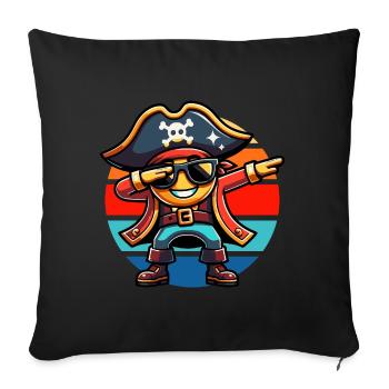 Dabbing Pirate Vintage Coucher de soleil - Housse de coussin décorative 45 x 45 cm - noir - Devant