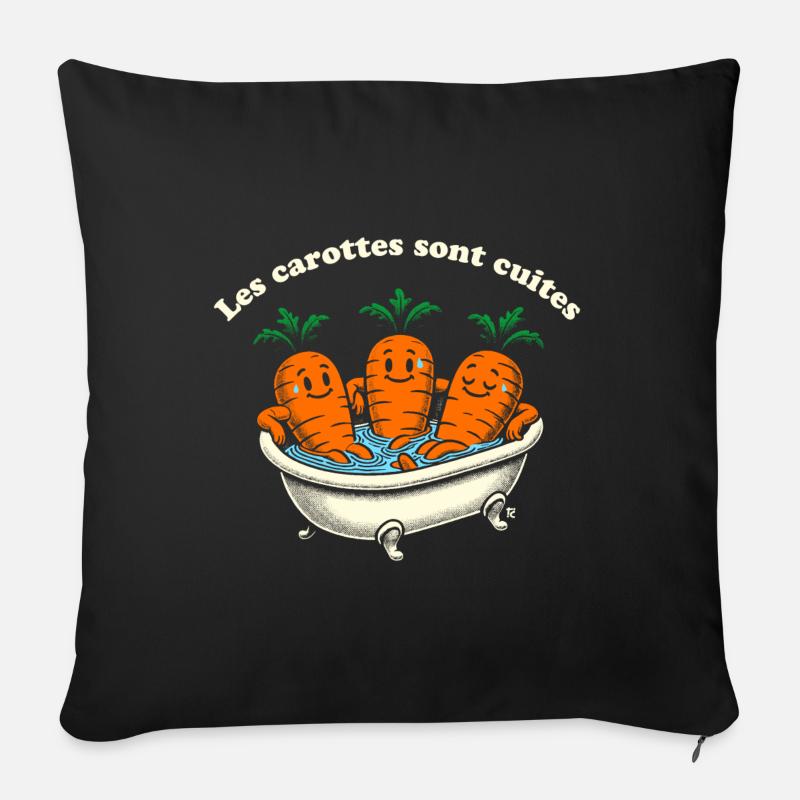 Les carottes sont cuites - Housse de coussin décorative 45 x 45 cm - noir