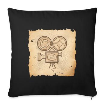 Projecteur de film vintage Réalisateur Acteur - Housse de coussin décorative 45 x 45 cm - noir - Devant