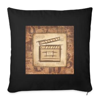 Vintage Filmklappe - Film Director, Actor. - Sofa pillowcase 17,3'' x 17,3'' (45 x 45 cm) - black - Front