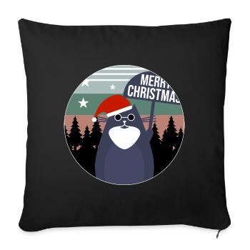 Katze Weihnachten Geschenkidee - Sofakissenbezug 45 x 45 cm - Schwarz - Vorne