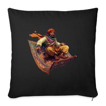 The Flying Carpet - Sofa pillowcase 17,3'' x 17,3'' (45 x 45 cm) - black - Front