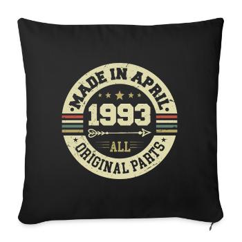 Birthday april 1993 - 32nd birthday gift - Sofa pillowcase 17,3'' x 17,3'' (45 x 45 cm) - black - Front
