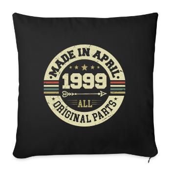 Birthday april 1999 - 26th birthday gift - Sofa pillowcase 17,3'' x 17,3'' (45 x 45 cm) - black - Front