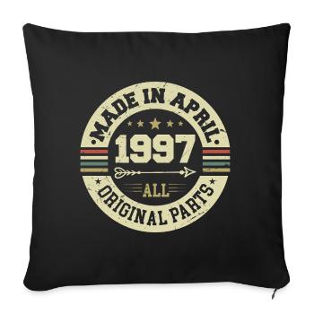 Birthday april 1997 - 28th birthday gift - Sofa pillowcase 17,3'' x 17,3'' (45 x 45 cm) - black - Front