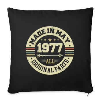 Mai 1977 Anniversaire Mai 1977 Anniversaire Mai 1977 - Housse de coussin décorative 45 x 45 cm - noir - Devant