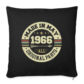 Mai 1966 Anniversaire Mai 1966 Anniversaire Mai 1966 - Housse de coussin décorative 45 x 45 cm - noir - Devant