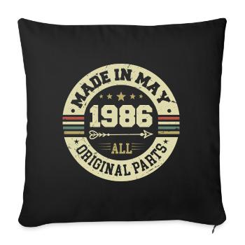 May 1986 Anniversary May 1986 Birthday May 1986 - Sofa pillowcase 17,3'' x 17,3'' (45 x 45 cm) - black - Front