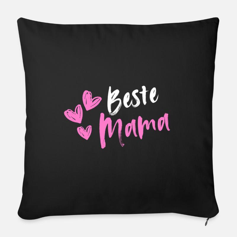 Beste MaMa Herzchen - Sofakissenbezug 45 x 45 cm - Schwarz