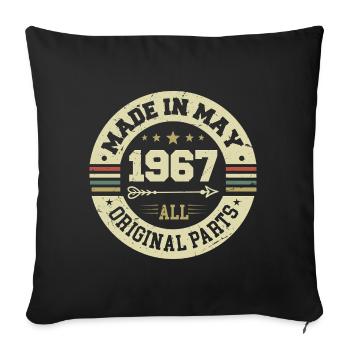 Mai 1967 Anniversaire Mai 1967 Anniversaire Mai 1967 - Housse de coussin décorative 45 x 45 cm - noir - Devant